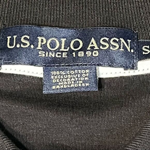Small U.S Polo ASSN Black Polo Short Sleeve Polo Shirt - Picture 8 of 8